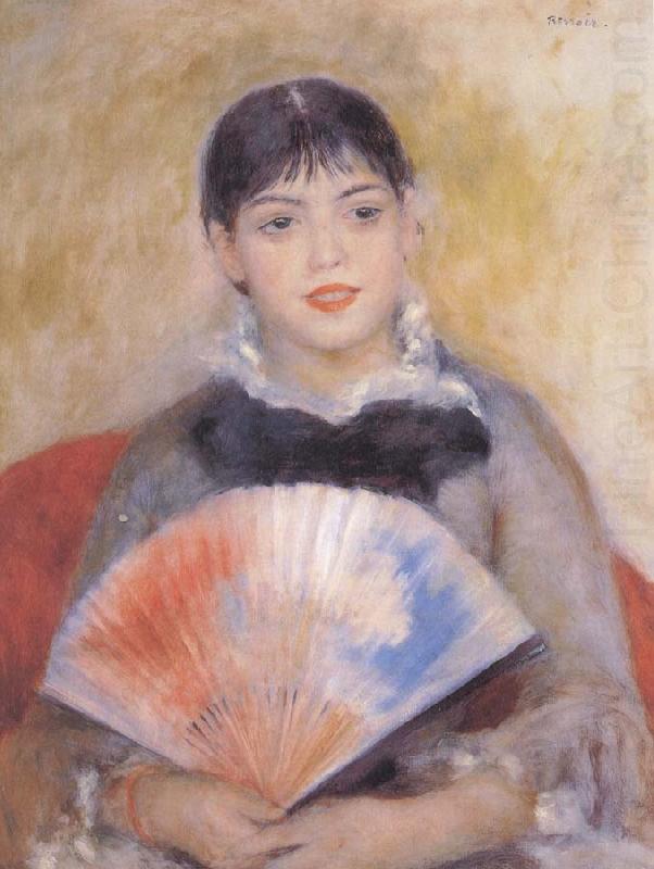 Pierre Auguste Renoir girl witb a f an china oil painting image